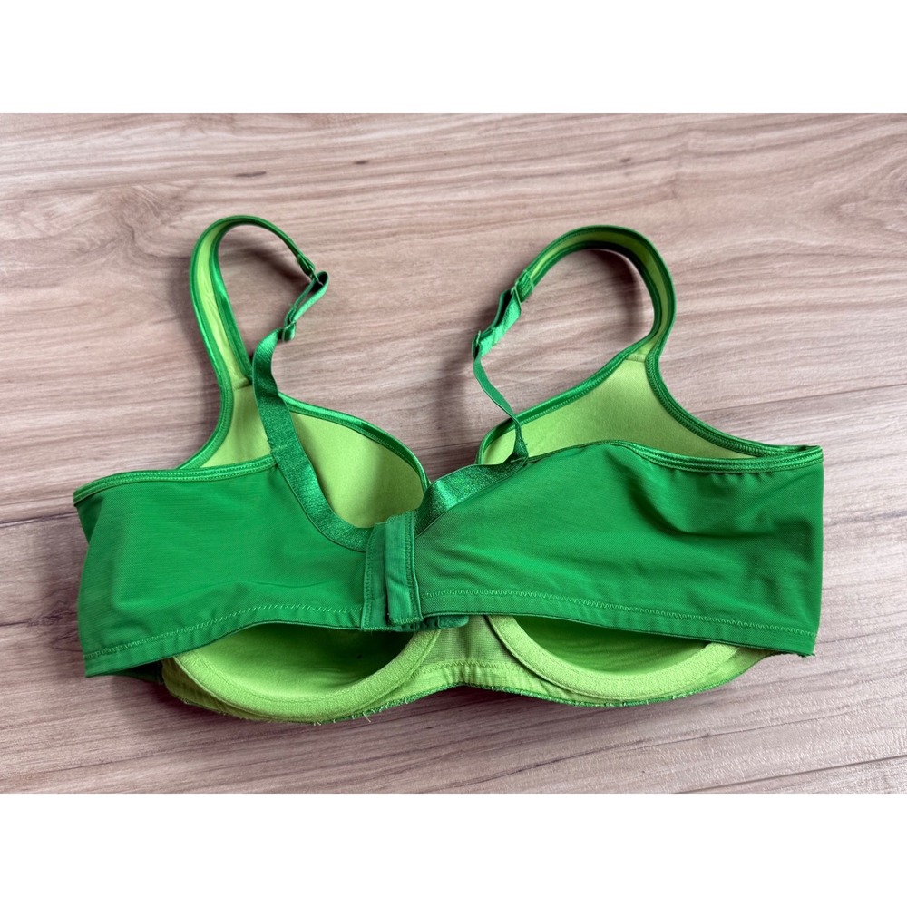 Cacique Kelly Green Floral Lace Full Coverage Underwire Bra 42C - Picture 4 of 5